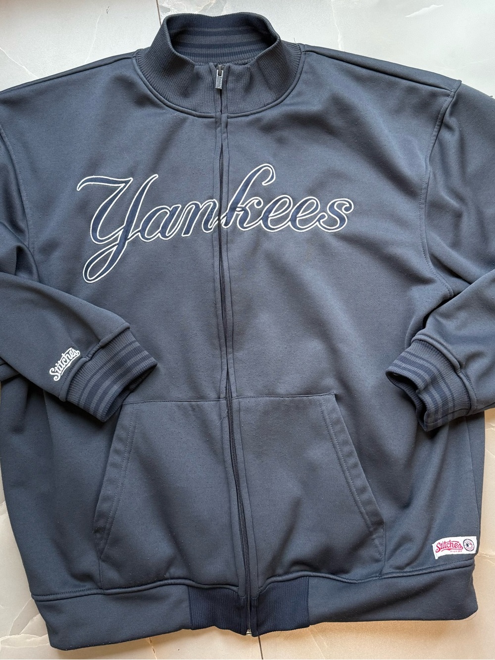Vintage Yankees Navy Full-Zip Track Jacket